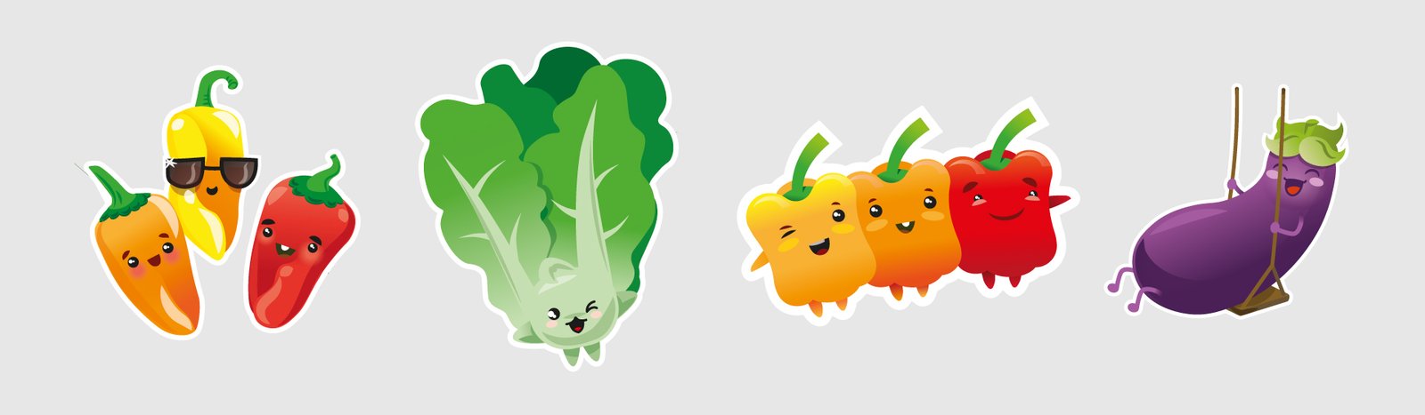 Mascotes linha de Produtos in-natura Reserva do Chef