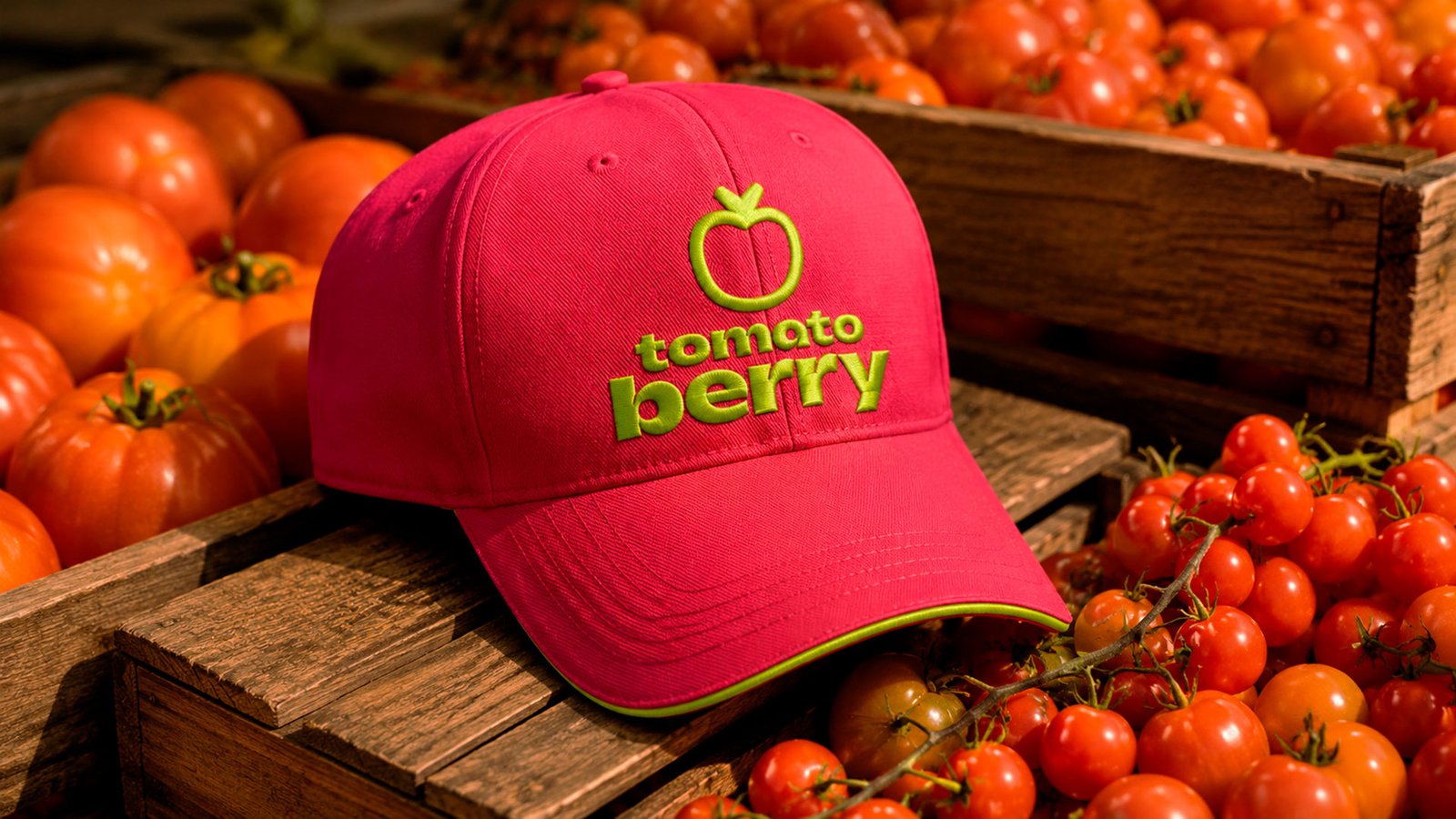 Aplicação de Marca em Boné: Tomato Berry