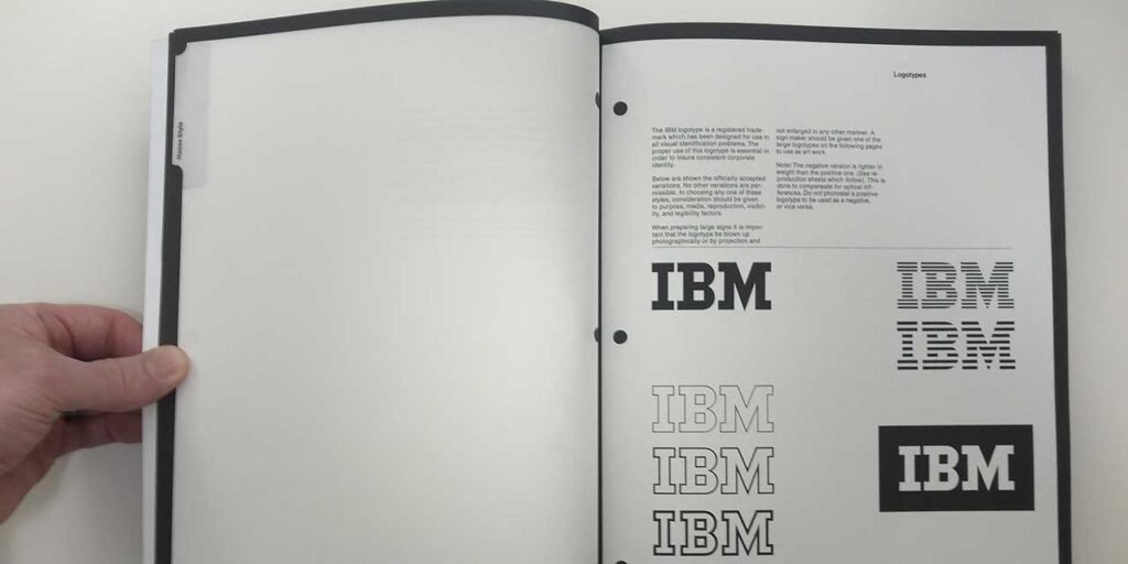 História, reimpressão do IBM Graphic Standards Manual criado por Paul Rand
